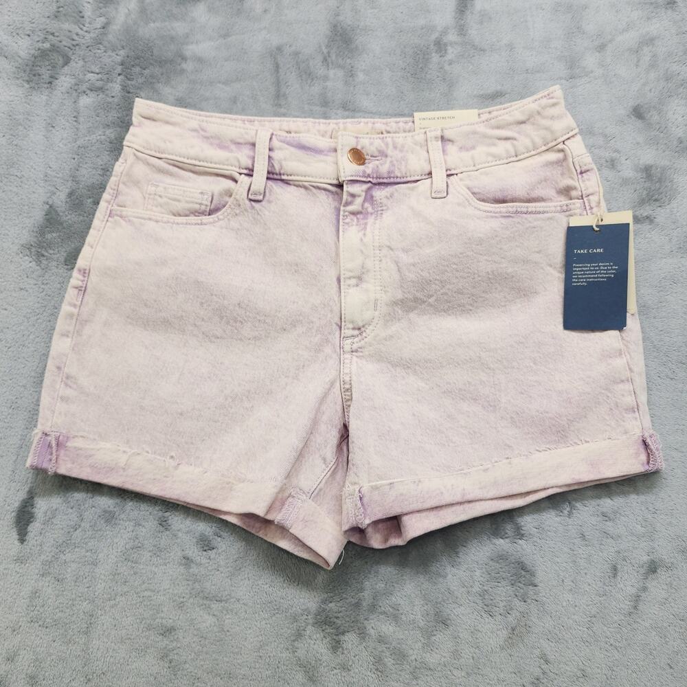 NEW‎ Universal Thread Shorts Womens 6/28 Purple Acid Wash Cuffed Vintage Midi